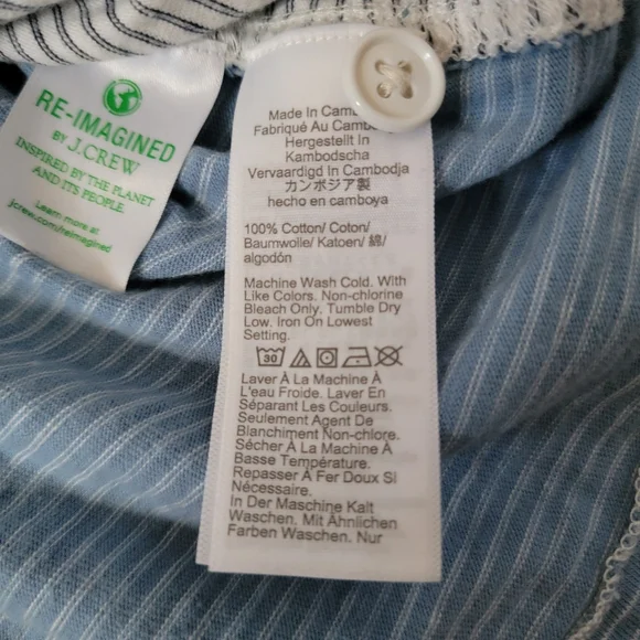 J. Crew Men's Harbor Stripe Short-Sleeve Camp-Collar Garment-Dyed Shirt - Picture 5 of 7